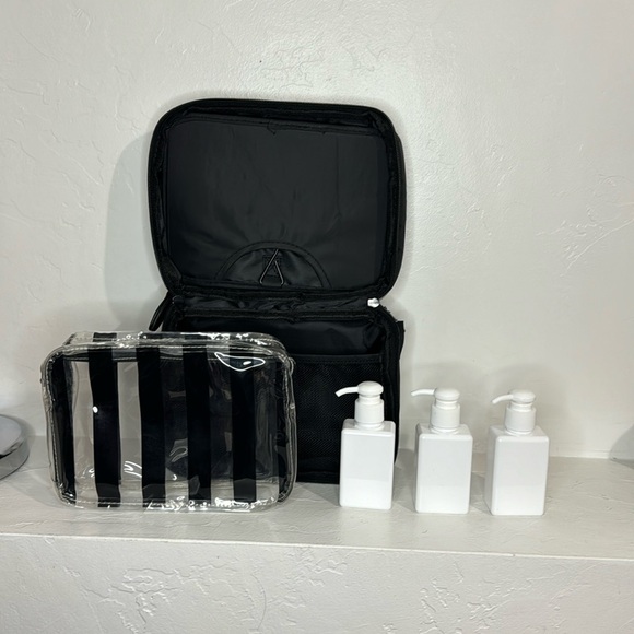 NWT Rachel Zoe black hanging 5 pc toiletry bag set - Picture 8 of 12